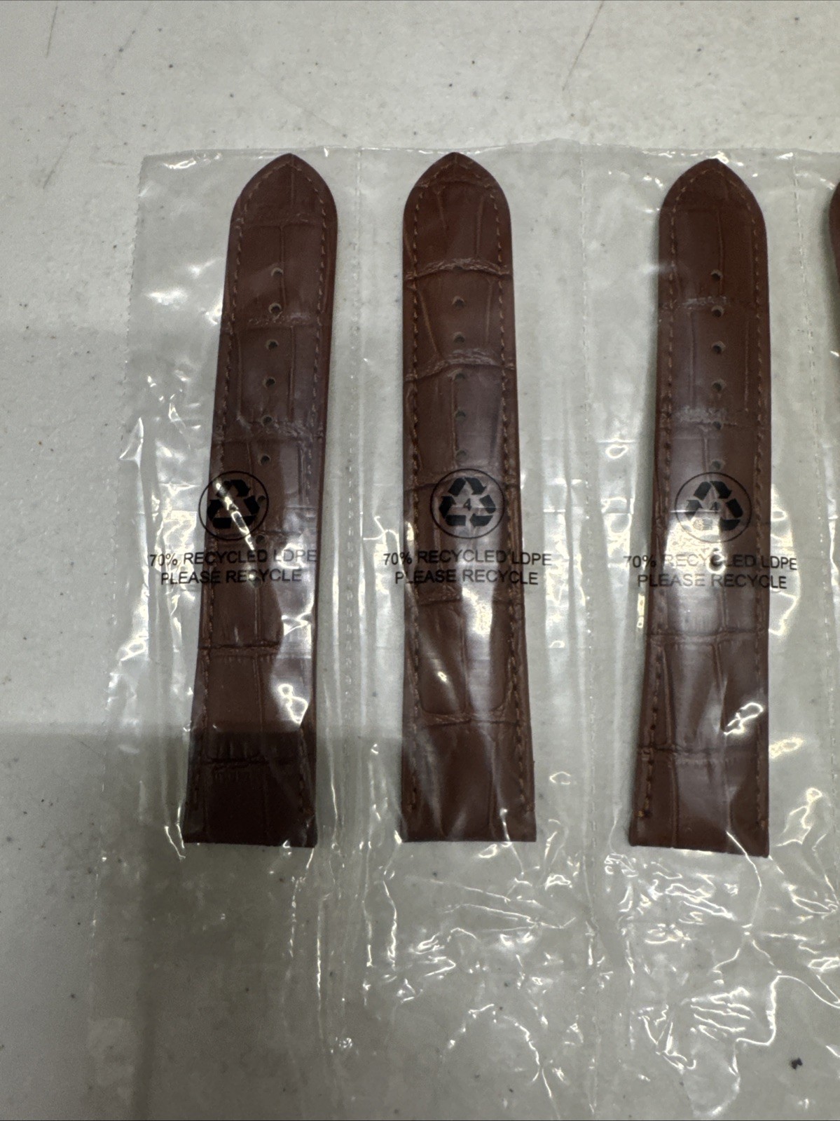 Lot of 10 – Brand NEW- 22mm Genuine Leather Brown Watch Bands
