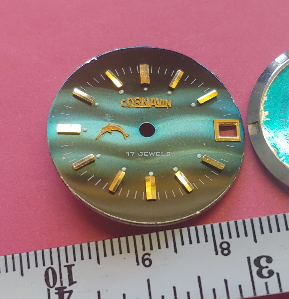 Vintage Cornavin Round, Turquoise Dial and Caseback. 27mm Dial, 22.5mm Caseback