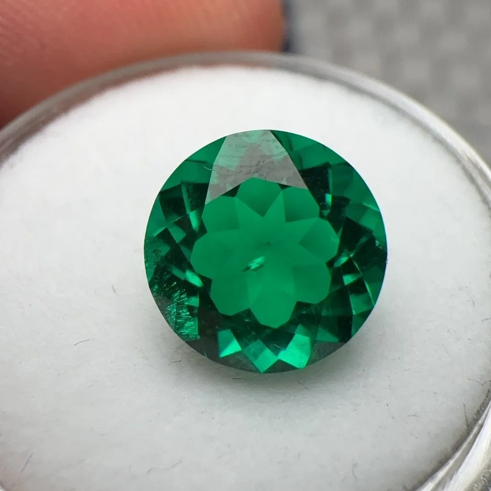 Lab Grown Columbia Emerald 3.98CT 10PCS Round Gemstones VVS1 for Jewelry Making