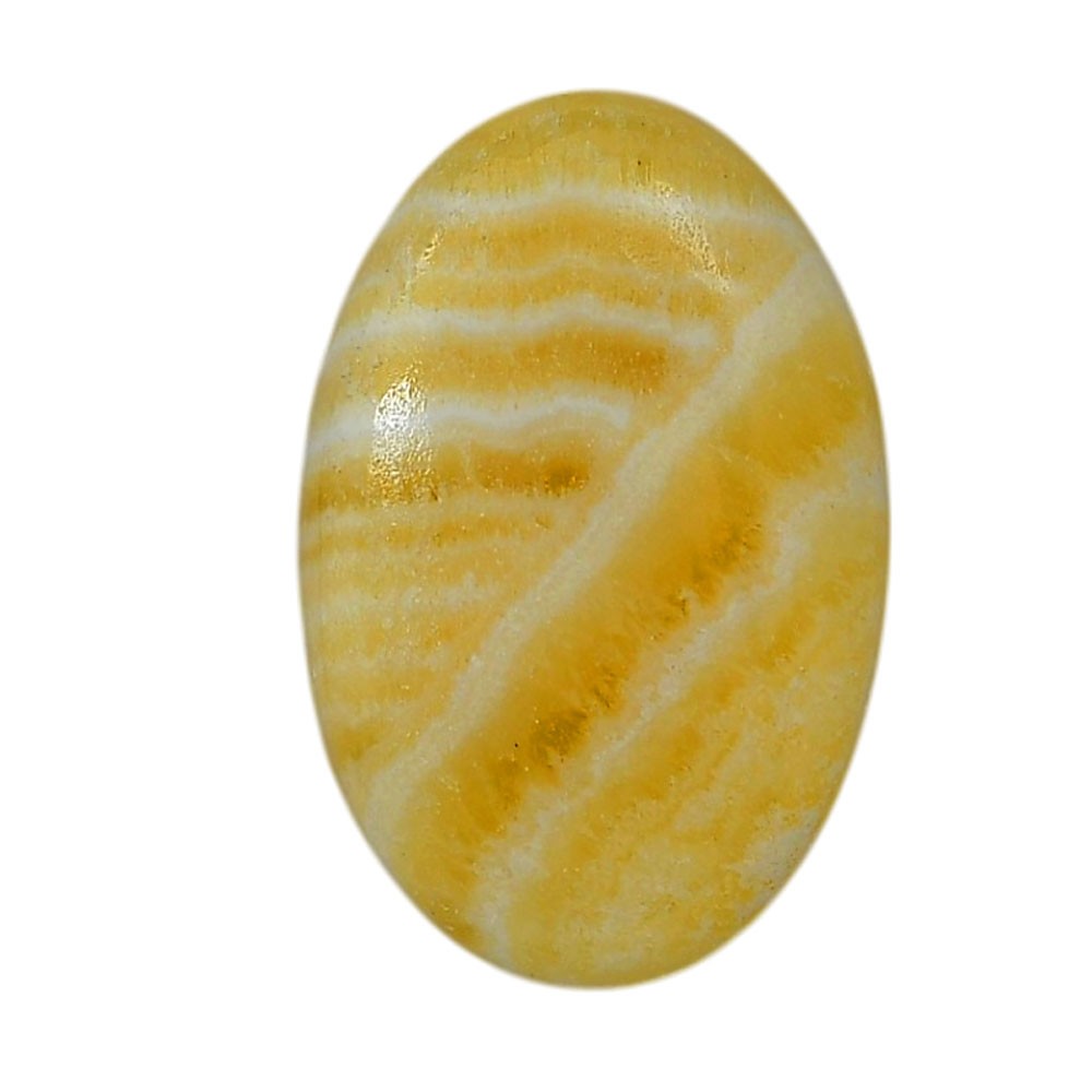 Yellow Aragonite 19.4×29.4×5.4 mm Oval Shape Polished Gemstone LS121-06398