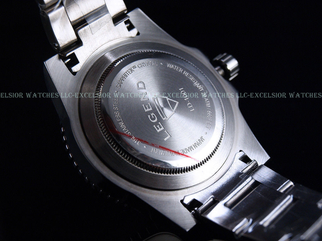 NEW Legend Men’s 200m Deep Blue Diver Egyptian Blue Dial Miyota Quartz SS Watch