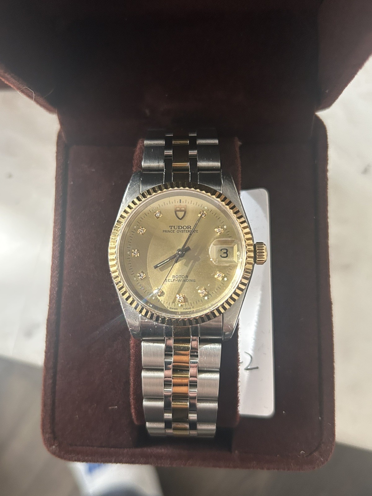 Tudor Champagne diamond 💎 Dial Prince Date 74033 Men’s Watch Automatic 34mm