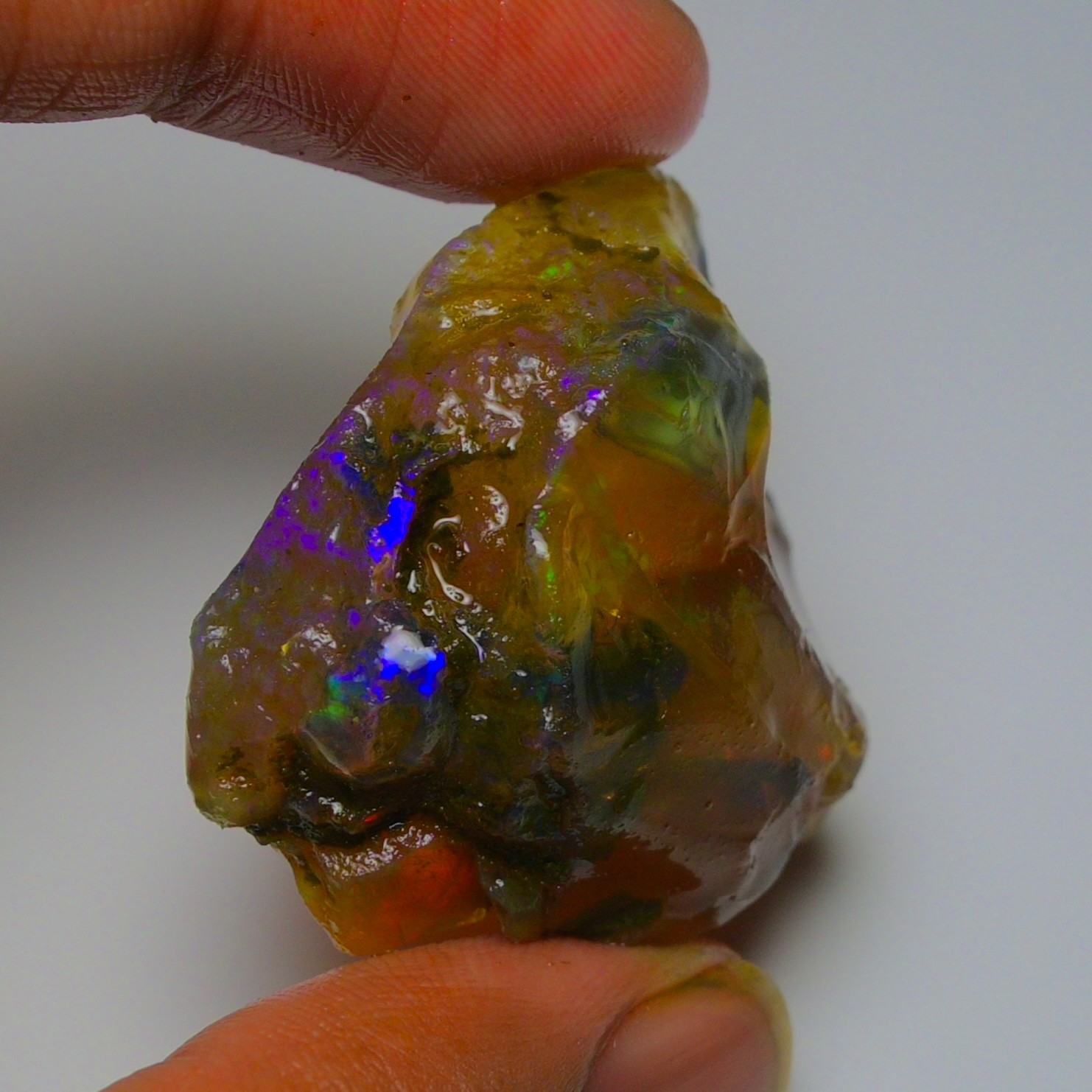 Ethiopian Oil Opal Specimen 99.20 cts Natural Rough Gemstone – Fire Opal Roug