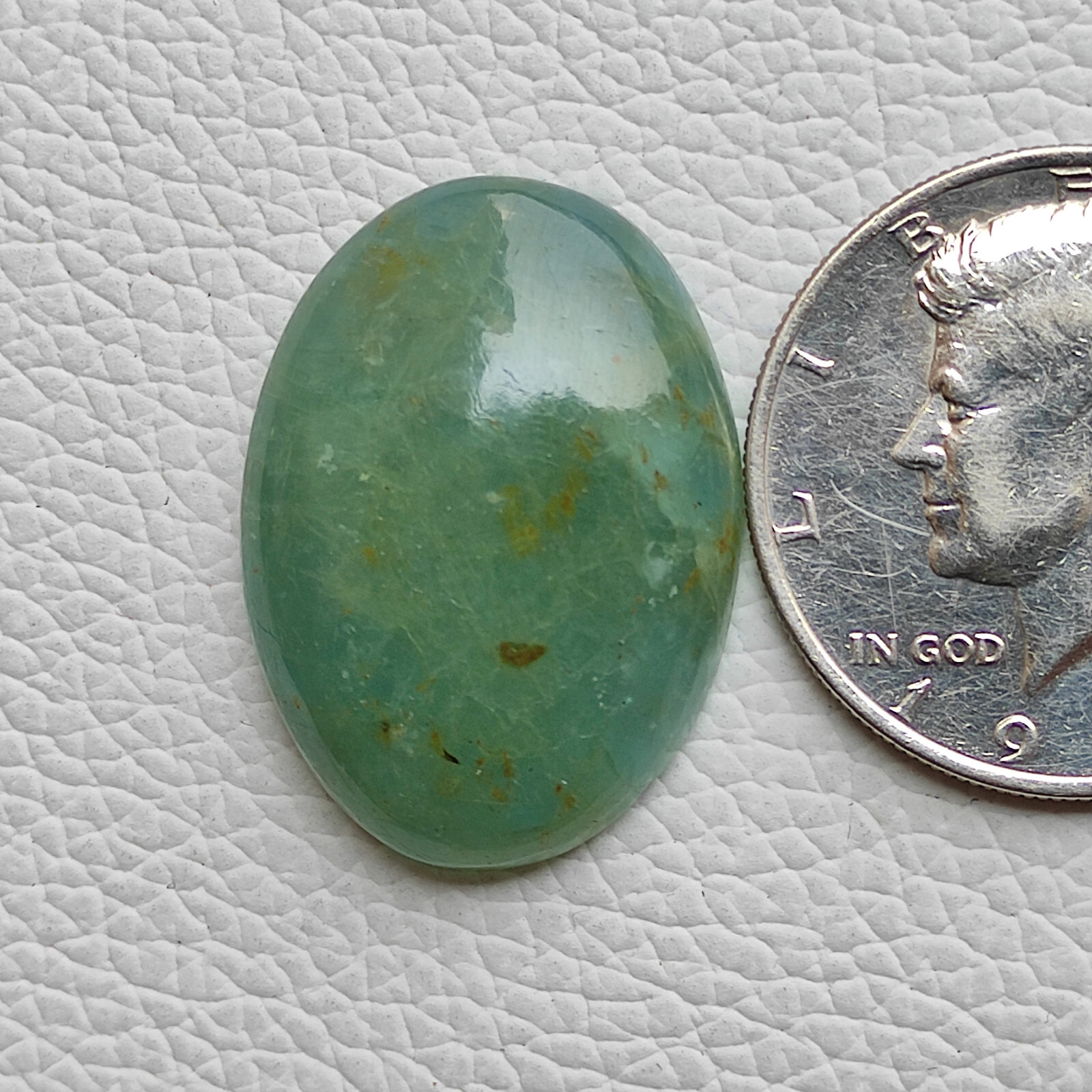 45ct Natural green colour aquamarine flatback cabochon oval shape stone R11315