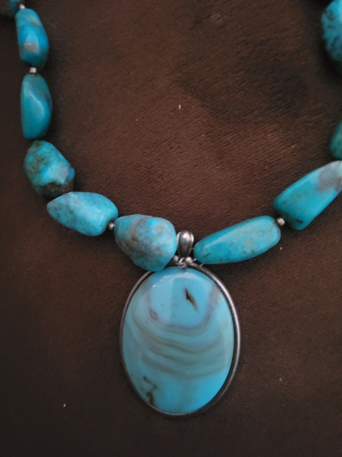 Studio Barse Vintage Natural Turquoise in Sterling Silver Necklace with Pendant