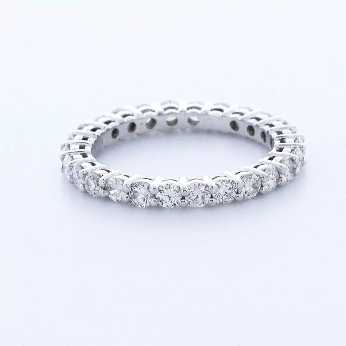 Eternity Wedding Ring Classic Solid 14K Gold 1.85 CT Round Natural Diamond F VS2