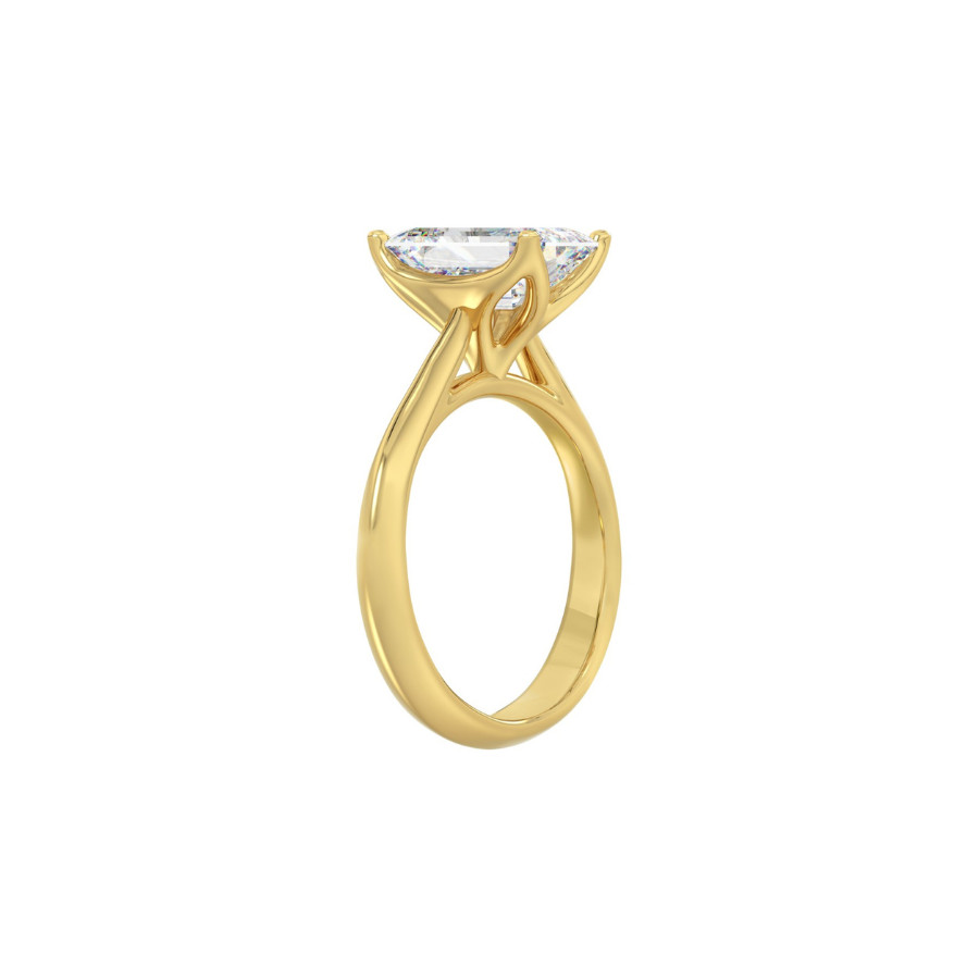 Lab Grown Diamond Engagement Ring 14K Yellow Gold, IGI Certified, 1-4 Carat D-F