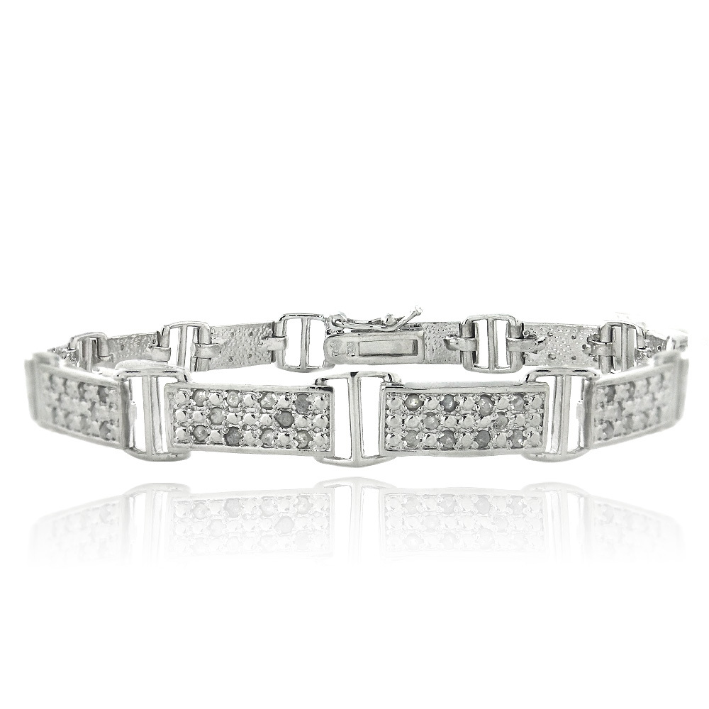 1ct TDW Diamond Bar Link Bracelet in Brass