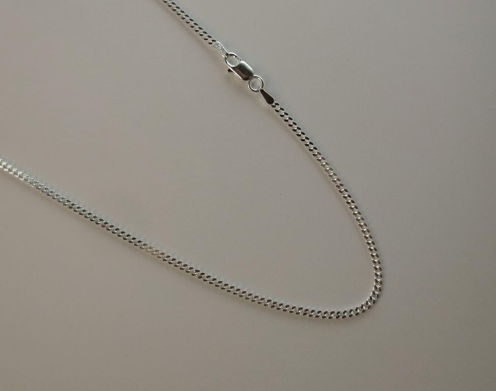 16 to 30 inches 2mm Sterling Silver Curb Chain. Pure .925 Italian Chain