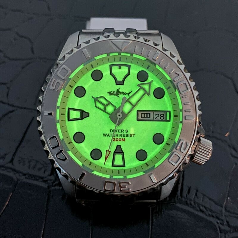 Heimdallr SKX007 Steel Bezel Creme Full Lume Day Date NH36A Automatic Dive Watch