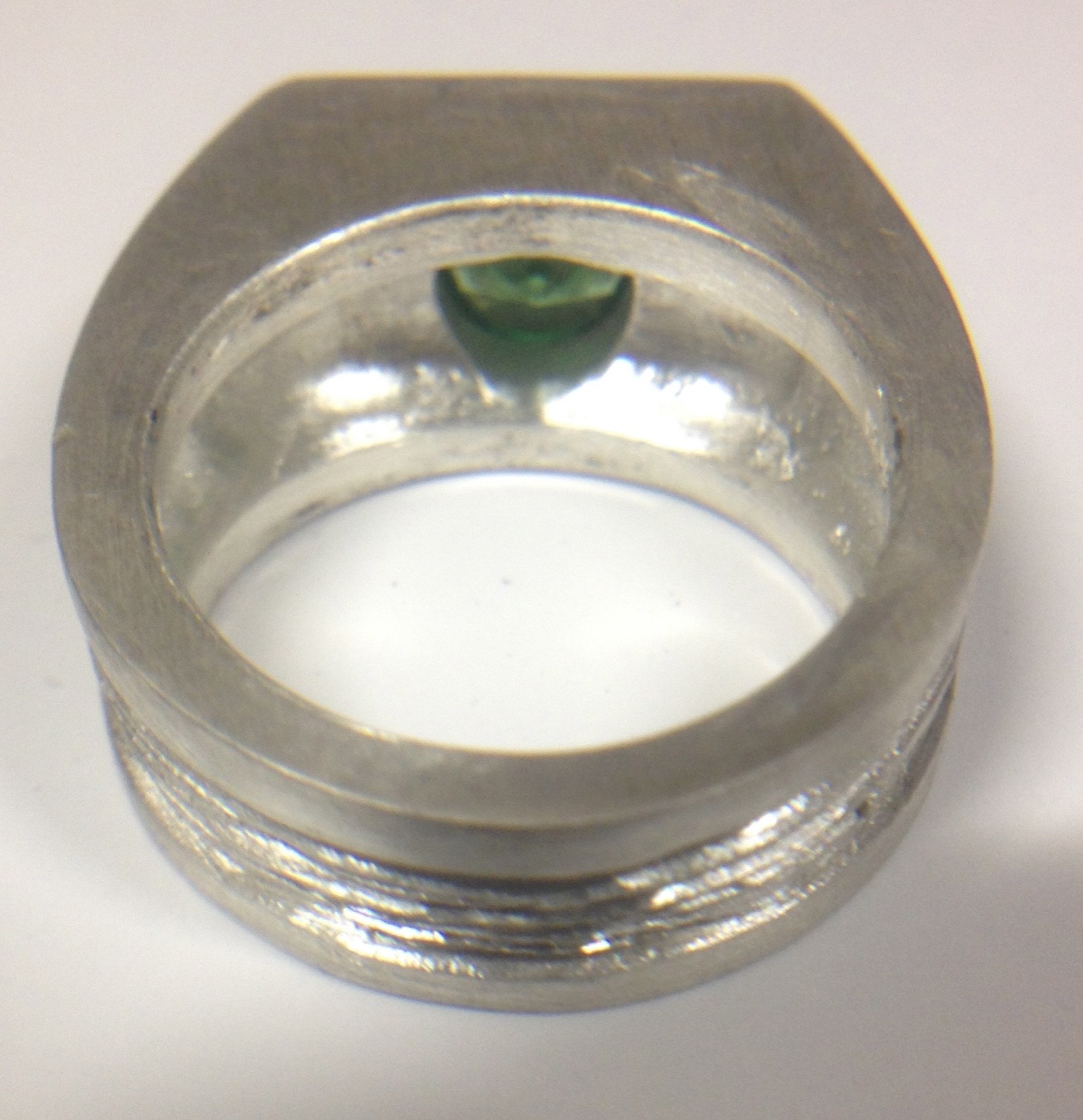 MJG STERLING SILVER GREEN LANTERN BAND. 8mm CZ. JUSTICE LEAGUE. COMIC CON. SZ 10