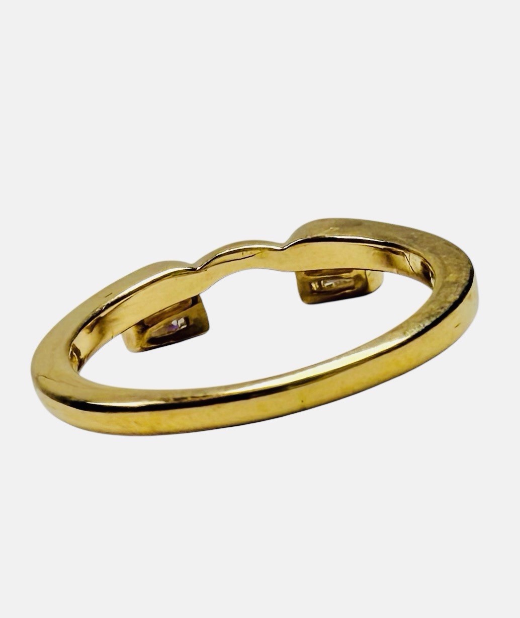 14K Gold Diamond Baguette Enhancer Size 5.5 Ring 2.6 Grams
