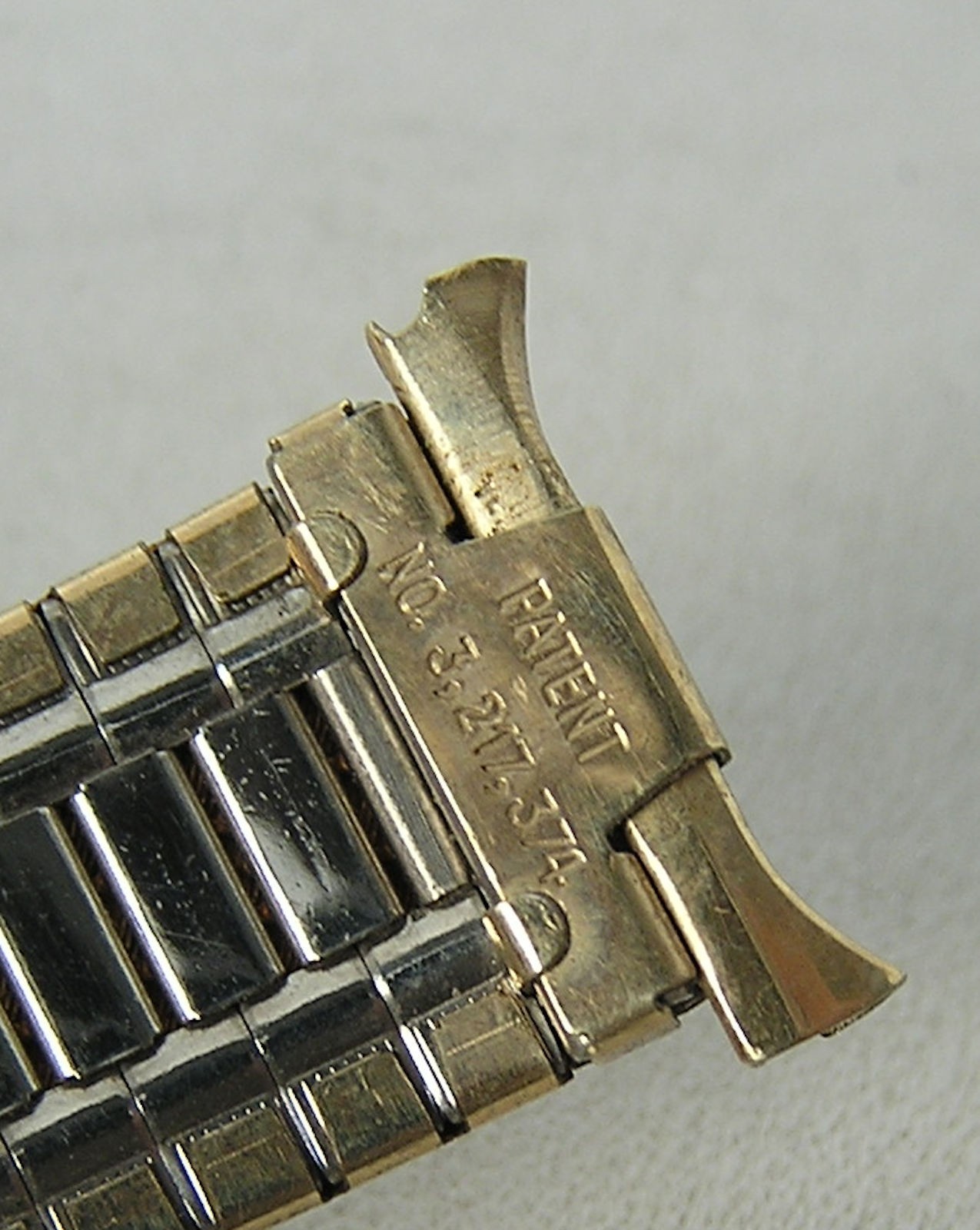 Vintage Baldwin 10K Gold Filled Watch Bracelet Band fold Over Clasp 16-20mm #21