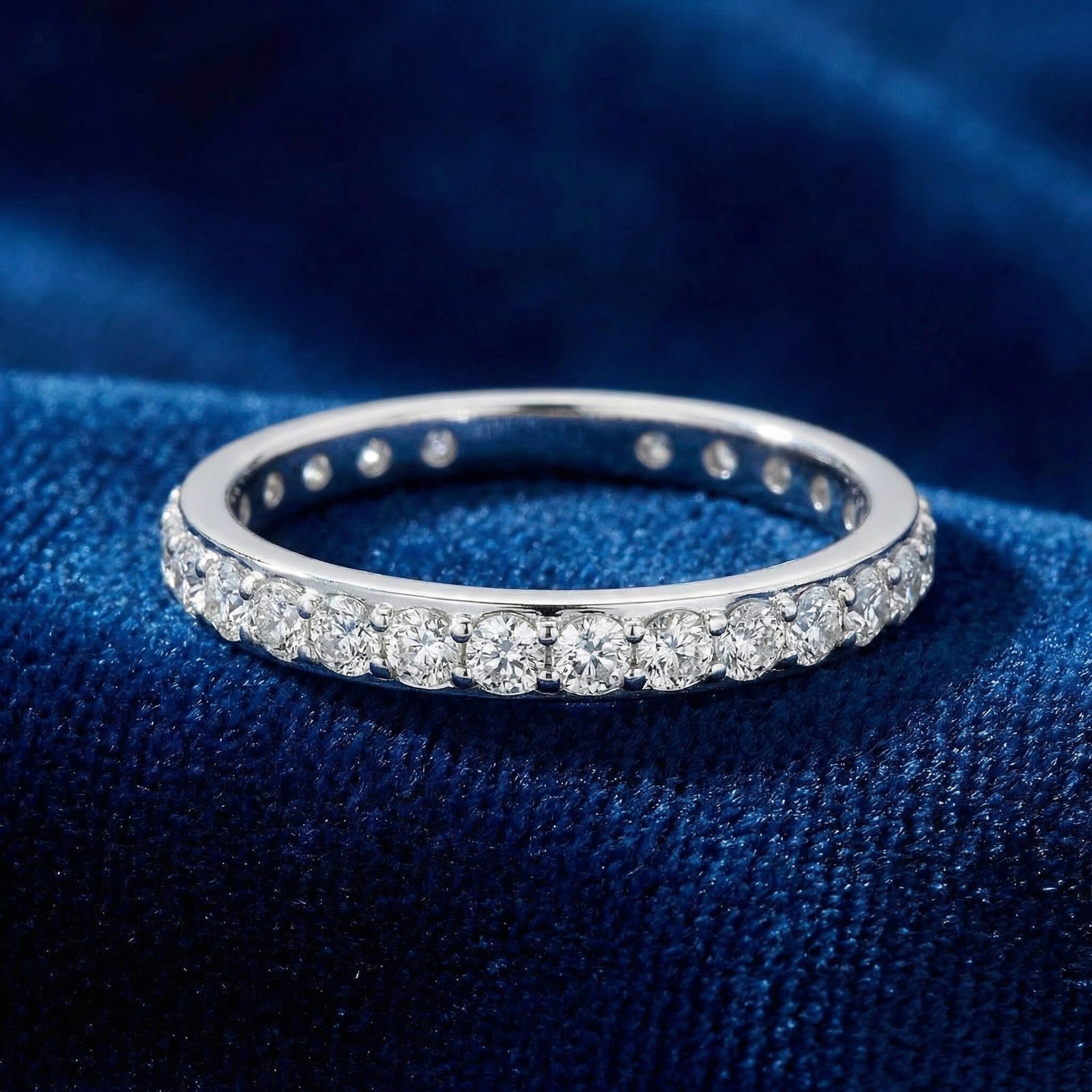 1/2ct Diamond Wedding Ring Womens Eternity Band 10k White Gold