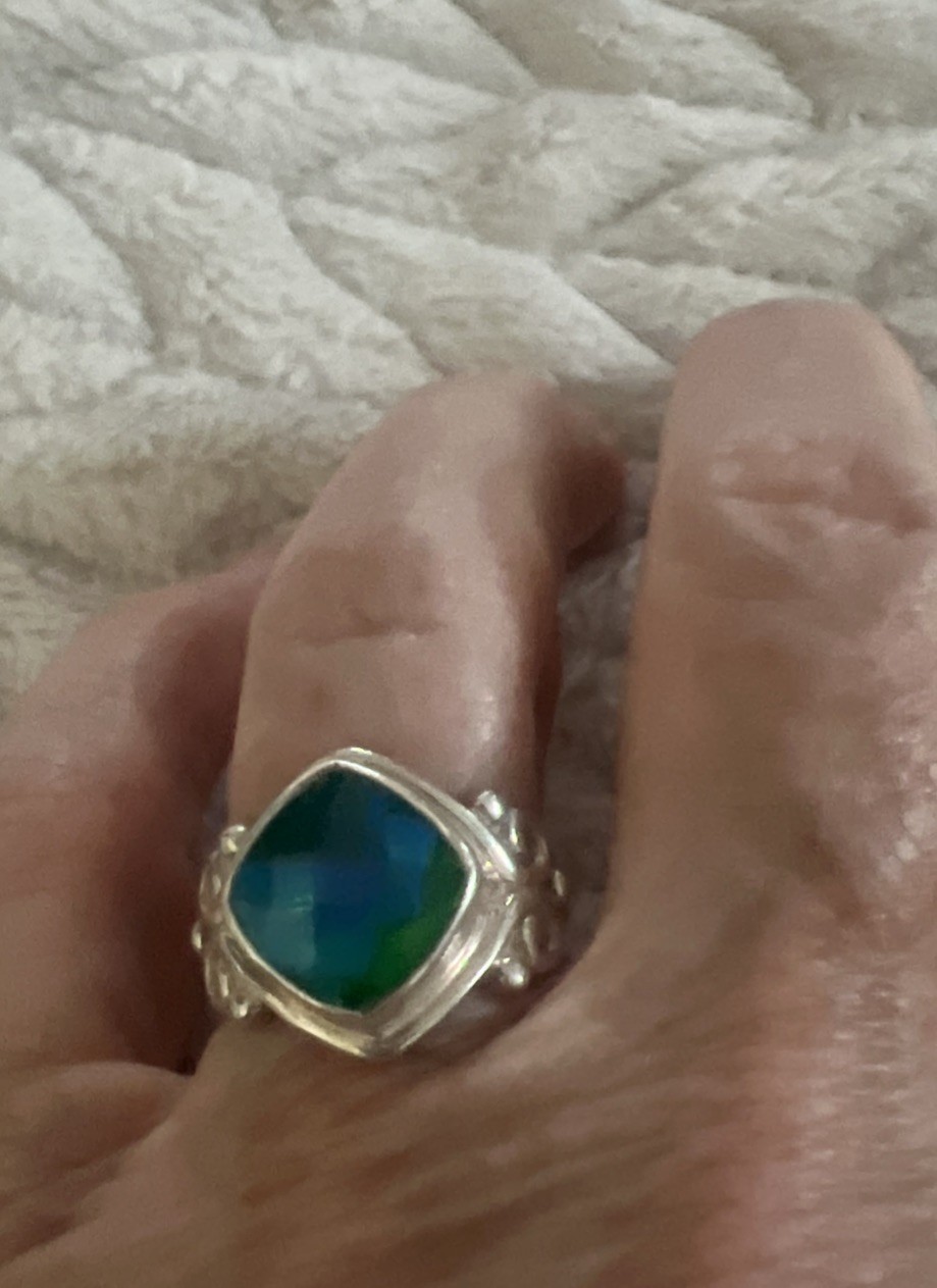 SAJEN Sterling Silver & Caribbean Blue Quartz Cocktail Ring Size 7