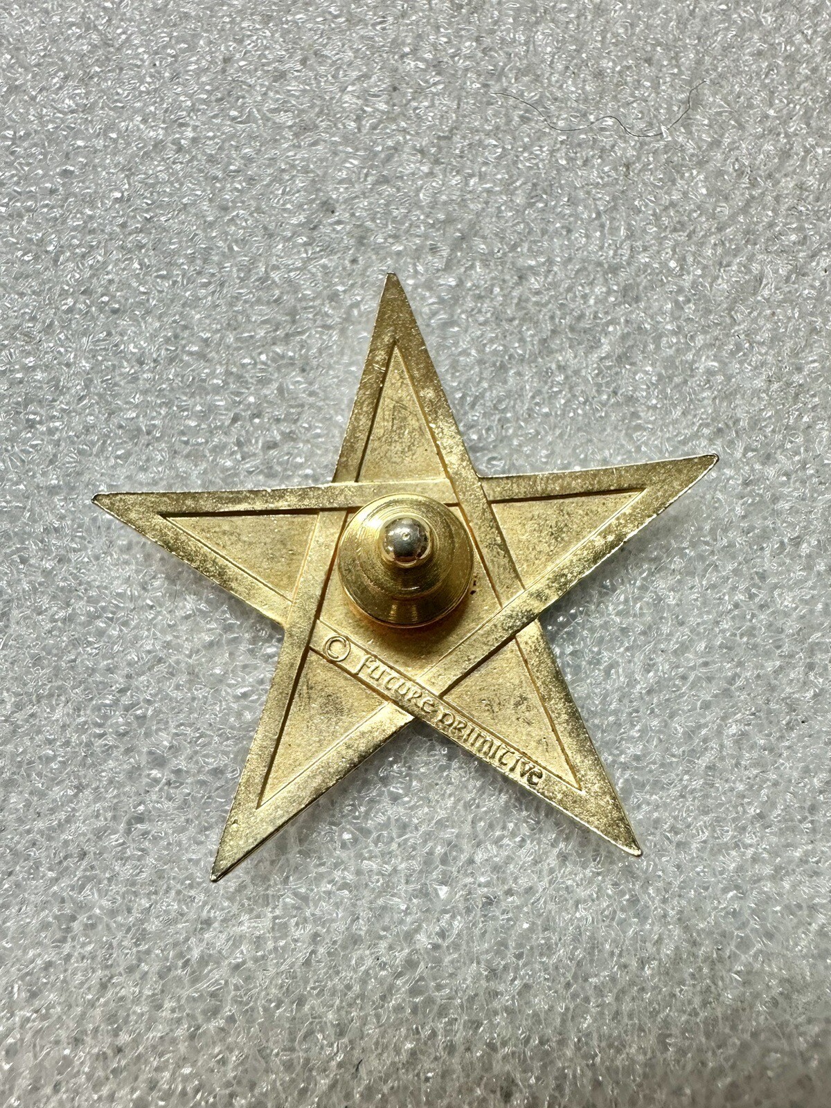Multicolored Enameled New York Star Shaped Lapel Pin signed Future Primitive