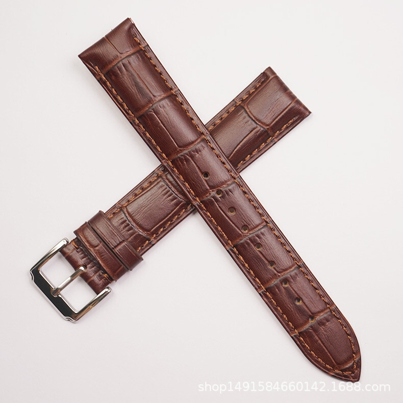 Extra Long Genuine Leather Watch Band Strap Mens Crocodile Grain Cowhide 12-24mm