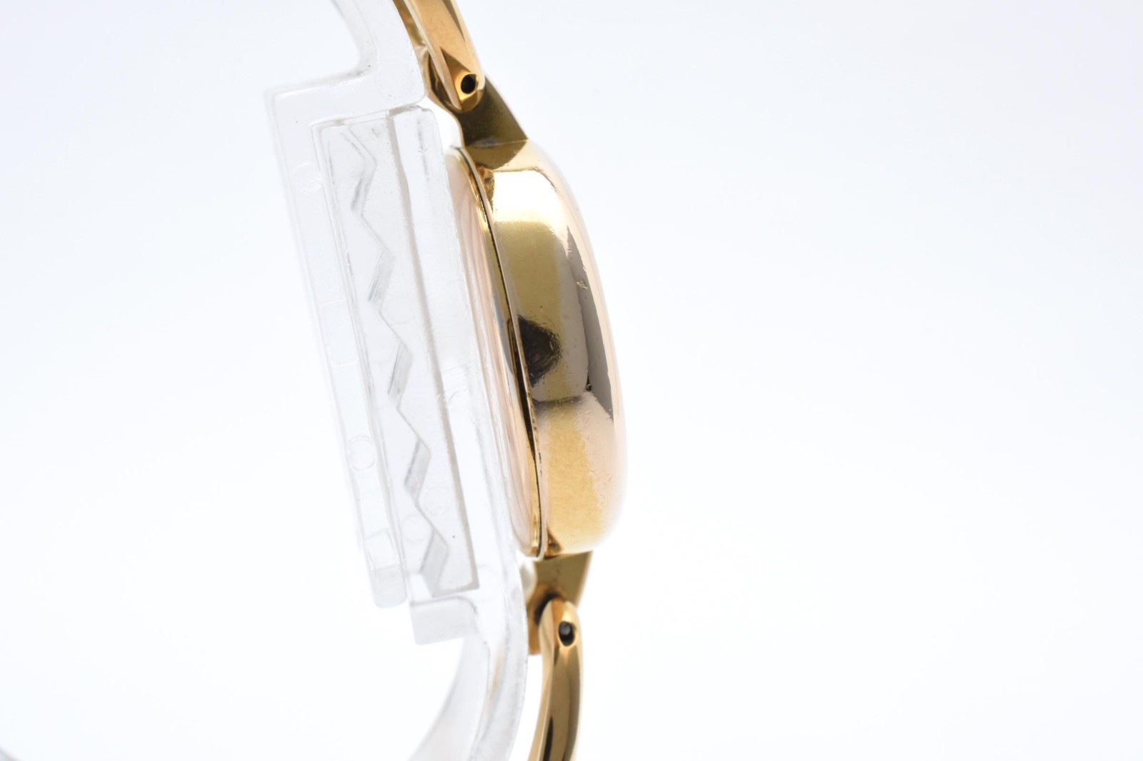 Gucci 1600 White Dial Gold Horsebit Bangle Ladies Watch w/Box Works #7