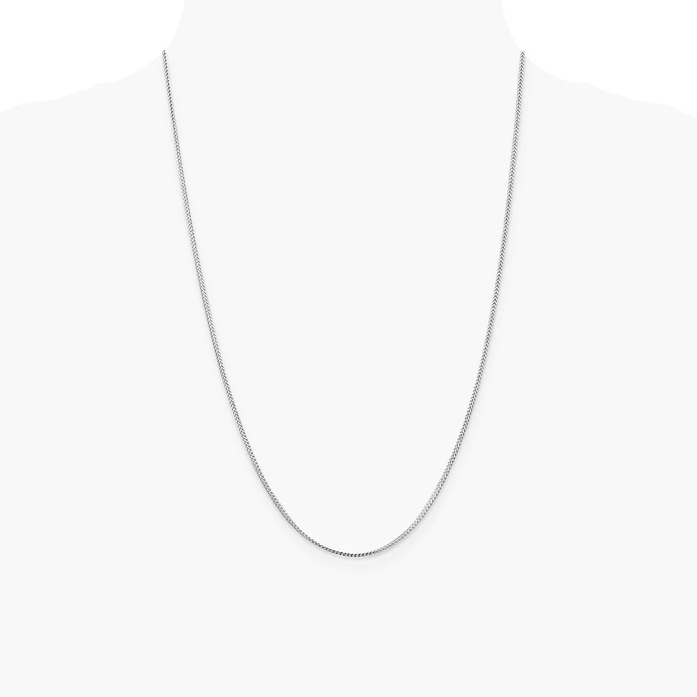 14K White Gold 1.1mm Franco Chain Necklace 16″-24″