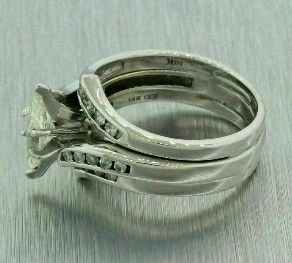 14K White Gold Finish 2.30CT Lab Created Marquise Diamond Wedding Ring