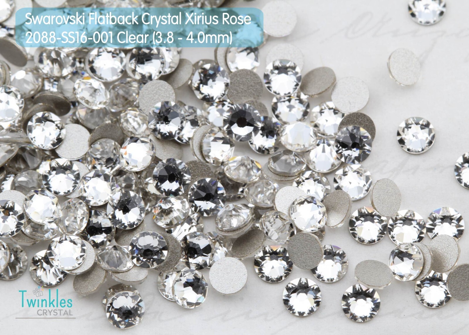 4mm (24-144pcs) Clear – Swarovski FlatBack Crystal Foil – 2088-SS16-001F