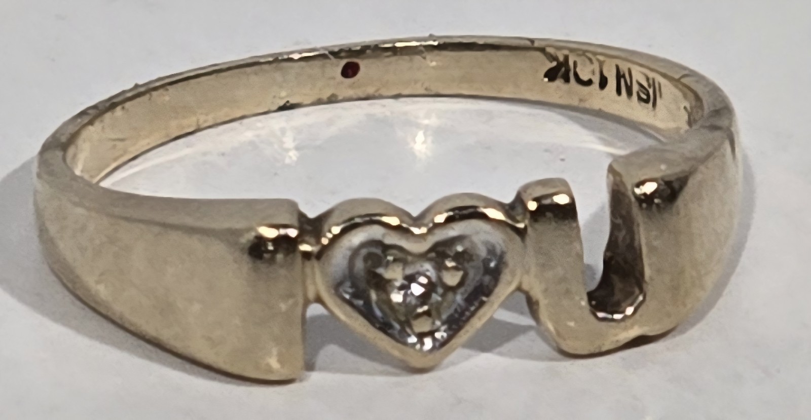 10K Yellow Gold I Love You Ring – Size 5/5.5 – 15.9mm I❤️U – 1.46 Grams