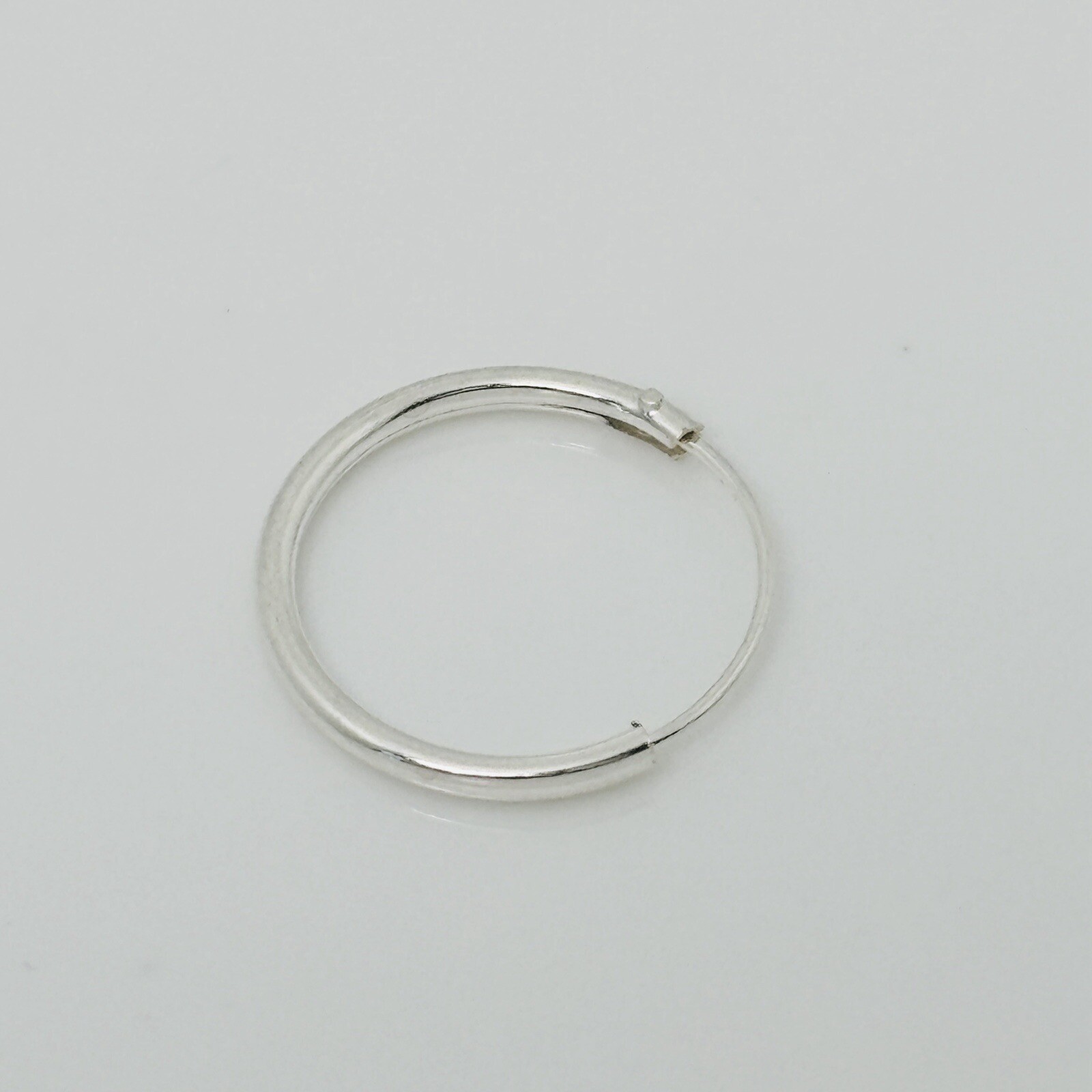 Endless Hoop Earring Wire Sleeper Thin Hinged Earring Small 14mm Sterling Silver