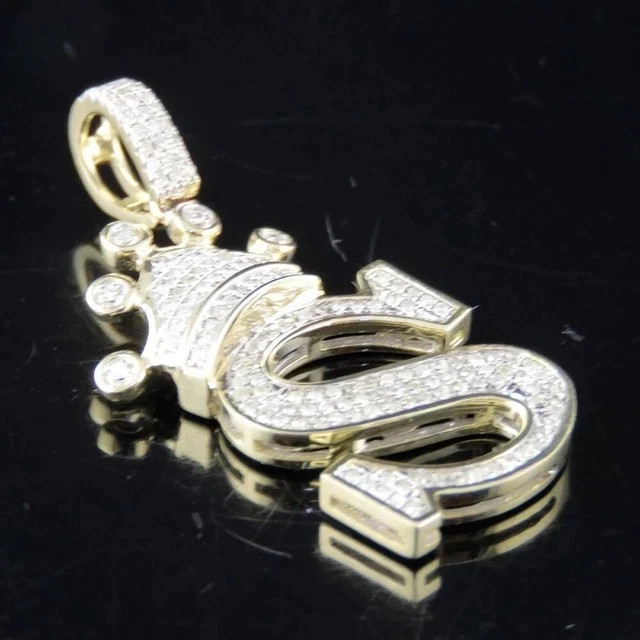 2Ctw Real Moissanite Initial D Letter Layered Old English Pendant 925 Silver