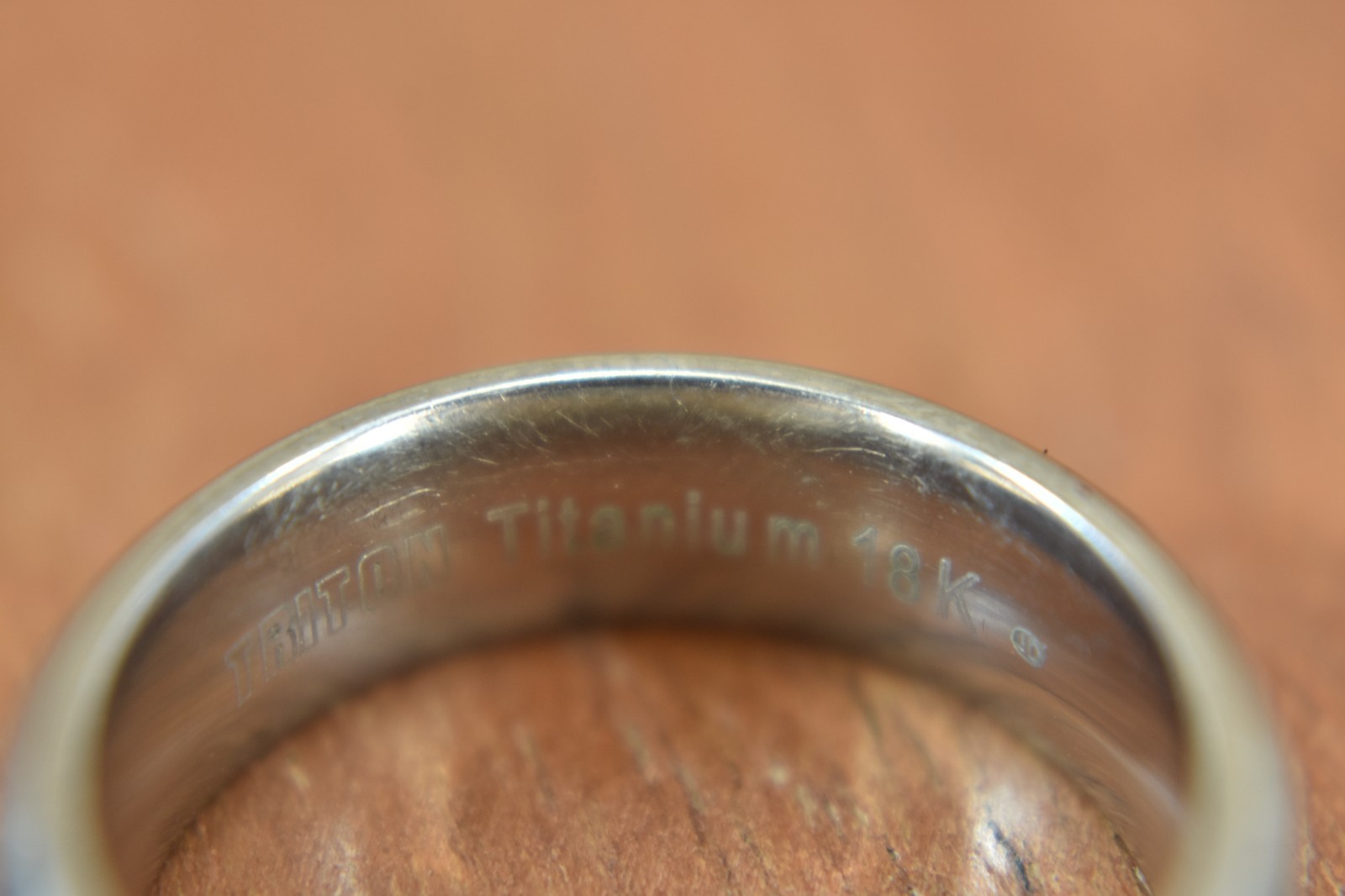 Men’s Triton Titanium 18k Ring Prominent cable inlay band stainless steel