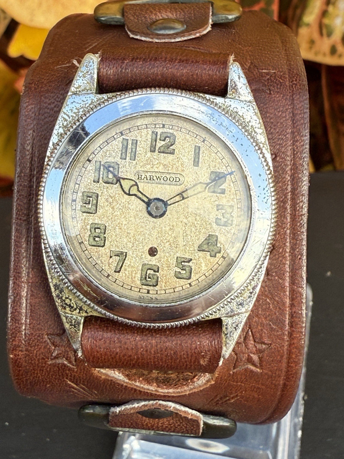 Rare Vintage 1920s Harwood Bumper Automatic 15J 30mm Watch Estate Sale Runs