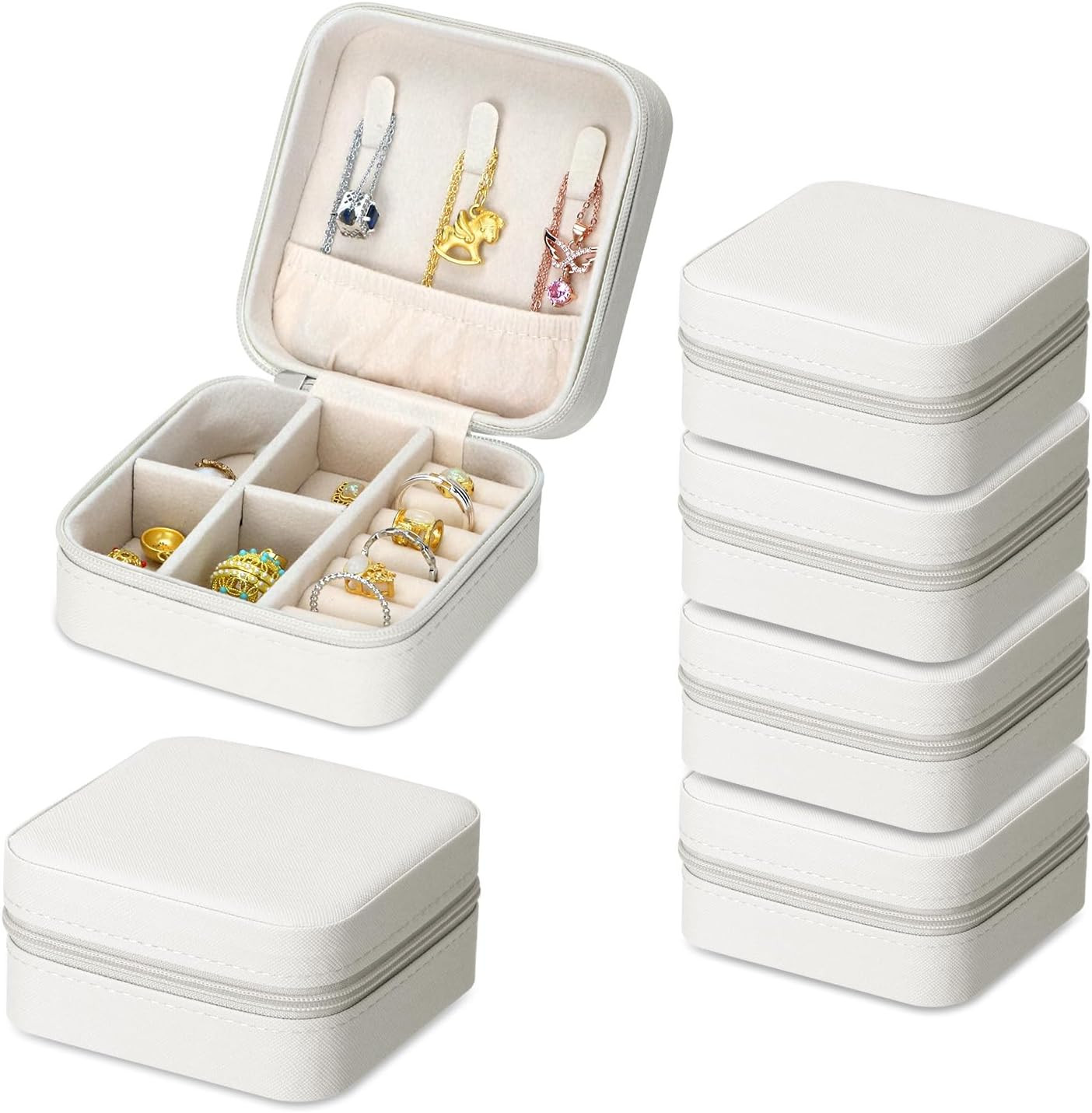Travel Jewelry Case – 6 Pack Small Jewelry Travel Organizer Box, Compact Bridesm