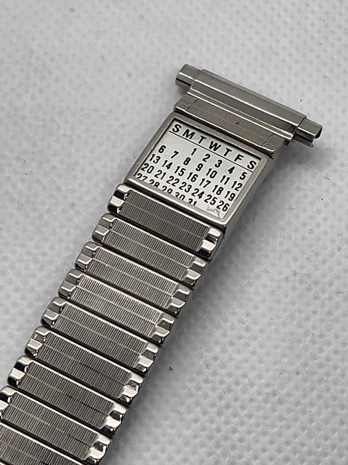 Vintage NOS Brite Calendar Expansion Watch Band-Stainless W/17-21mm Straight End
