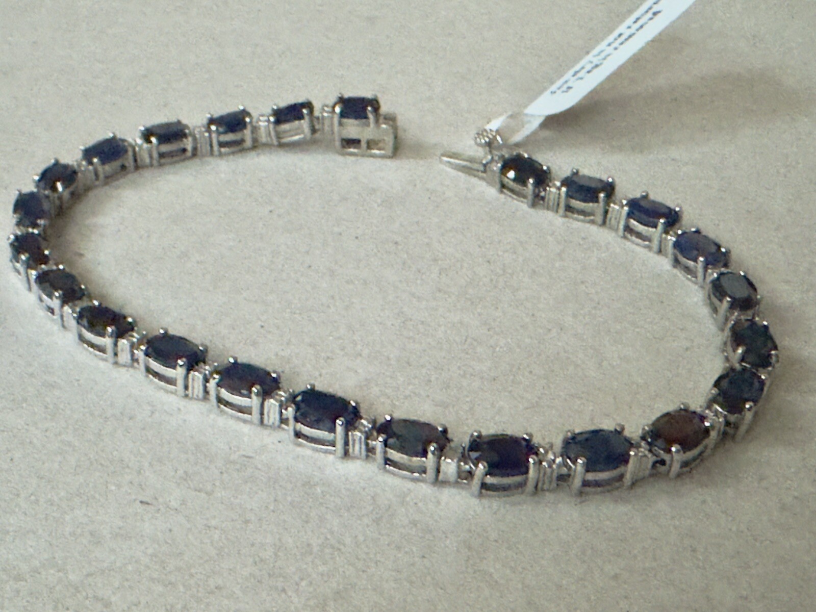 18ct Diffused Blue Sapphire & Diamond Sterling Silver Bracelet