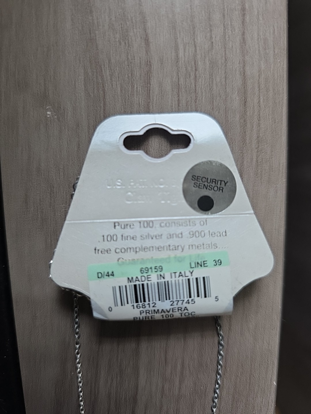 Pure 100 By Dancecraft Made In Italy 10.0% Pure Silver 20″ Necklace