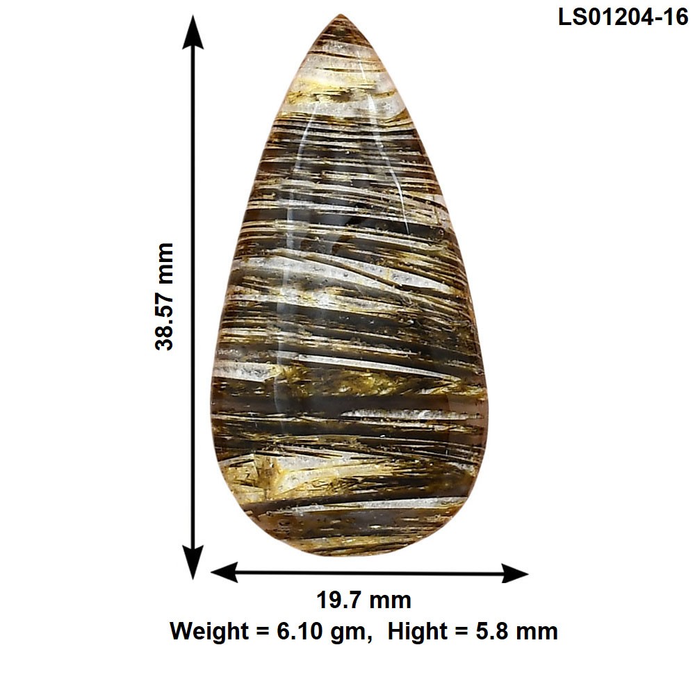 Natural Stick Agate 38.57×19.7×5.8 mm Pear Shape Polished Gemstone LS01204-16