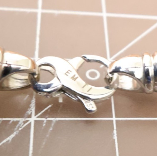 Edward Mirell bracelet titanium cable 925 sterling silver swirl and clasp 6.75in