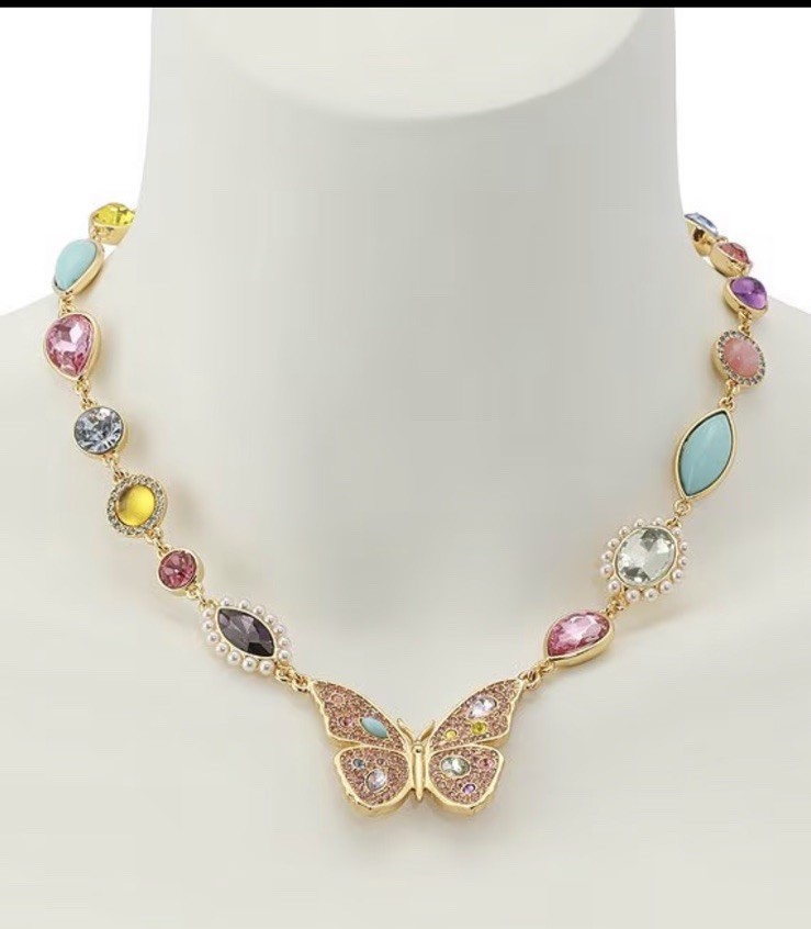Kurt Geiger LondonButterfly Gemstone Collar Necklace Multi 16″ L +2″ GIF Box New