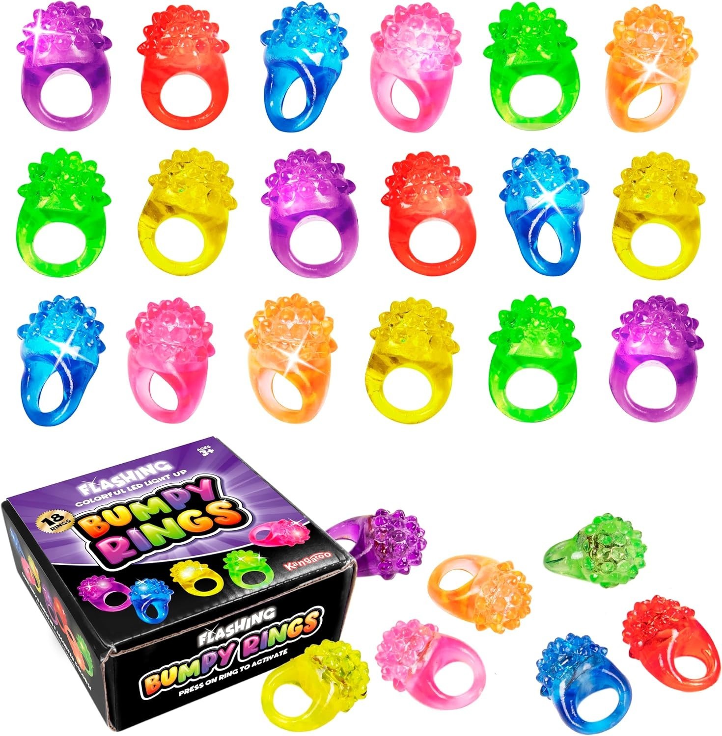 18 Non-Toxic Glow in the Dark Rings – Fun for Parties & Classroom Rewards