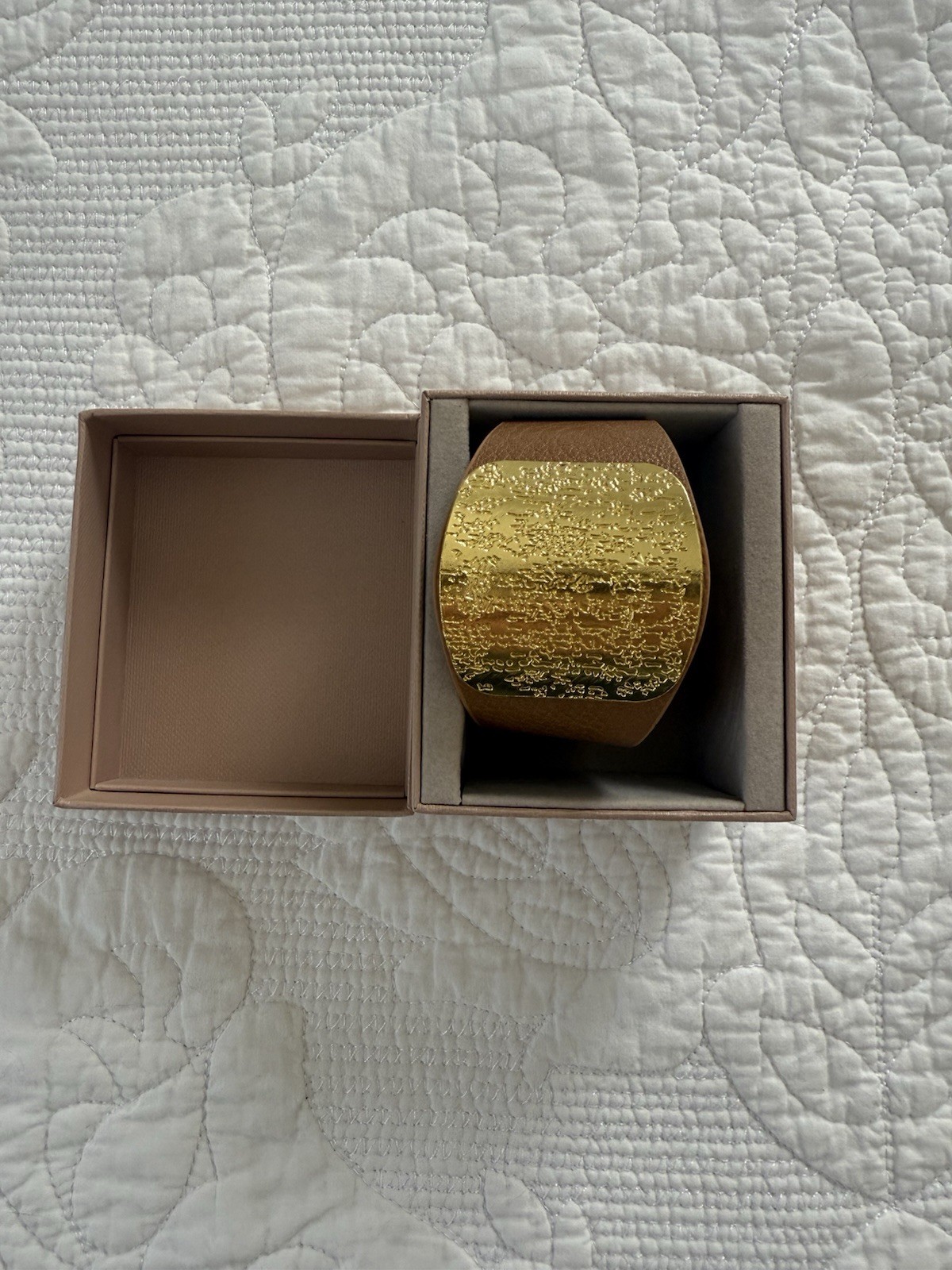 PARFOIS Gold Leather Wide Wrist Bangle Adjustable Cuff Bangle Women Jewelry