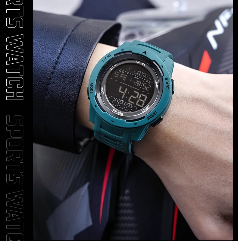 Men’s 50M Waterproof Sport Digital Military Smart Watch Gym Fitness Running Gift