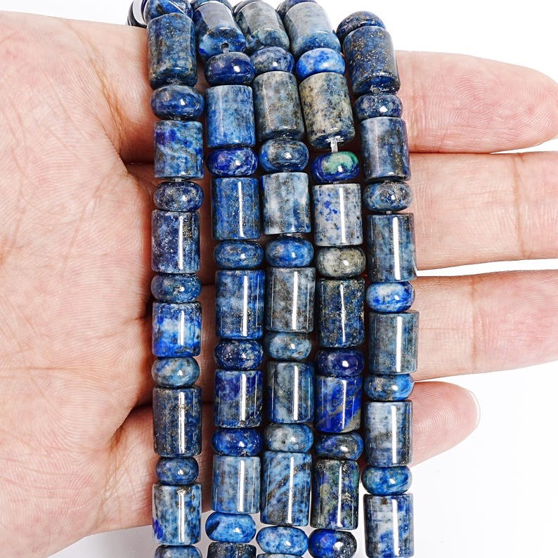 Blue Lapis Lazuli Tube Beads Grade AAA Loose Beads 6X9MM-6X4MM 8X10MM-8X4MM