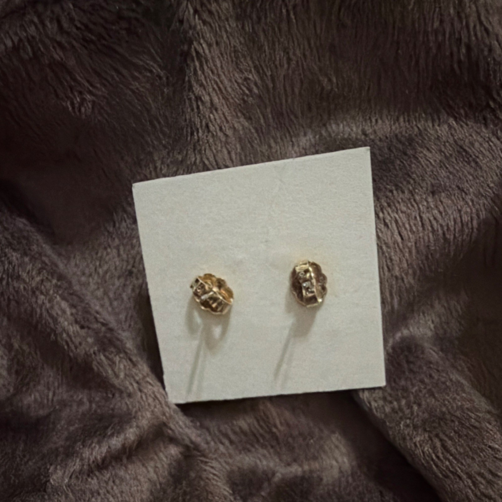 Avon Gold Leaf Stud Earrings Butterfly Back Surgical Steel Posts Vintage