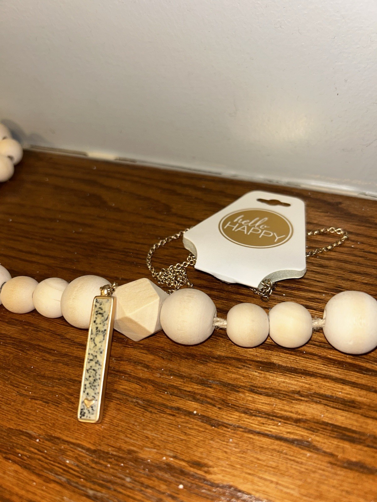 JK By Thirty One Hello Happy Love Necklace w/Rectangle Charm NEW 24″