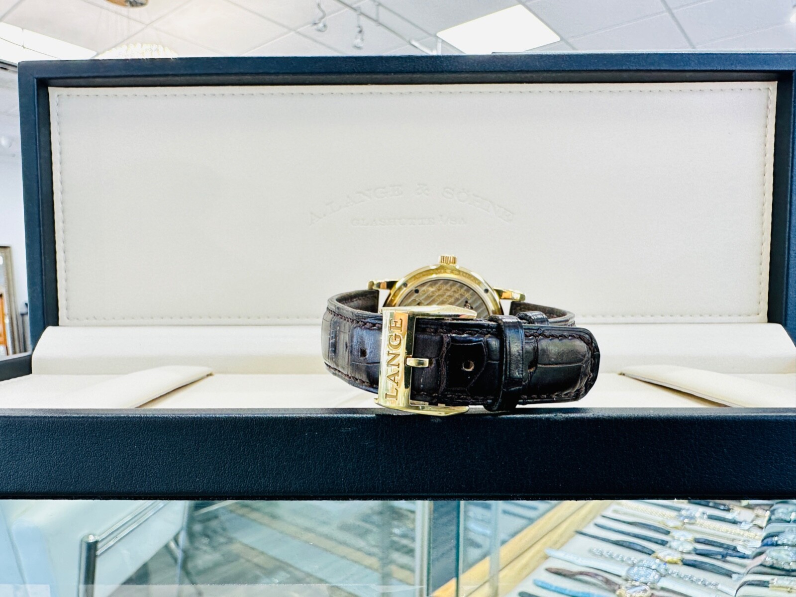 A. Lange & Sohne Lange 1 18K Yellow Gold 101.021 Manual Movement 38.5mm Watch