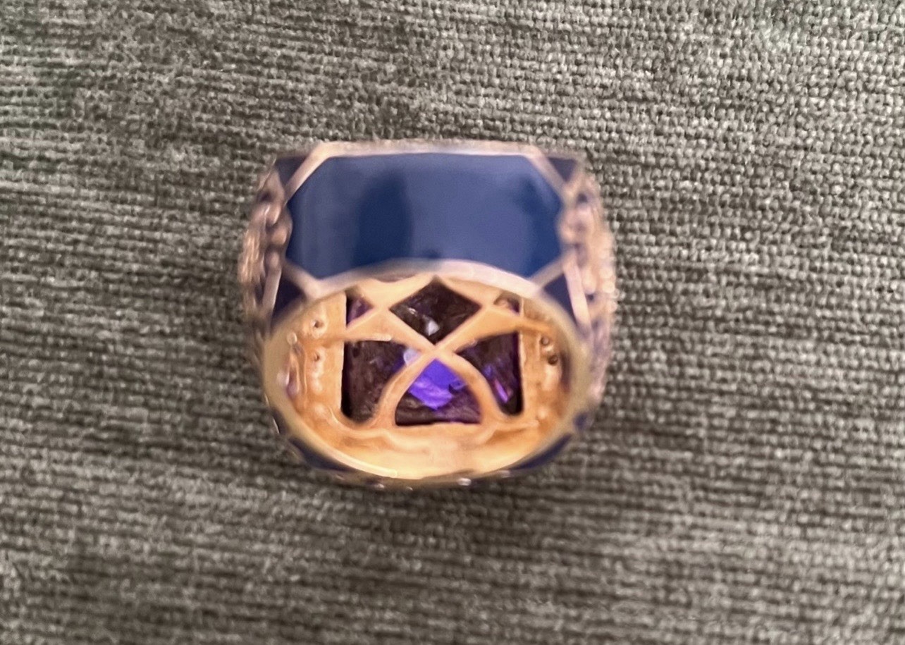 Amethyst Faux Large Fancy Ring Gorgeous