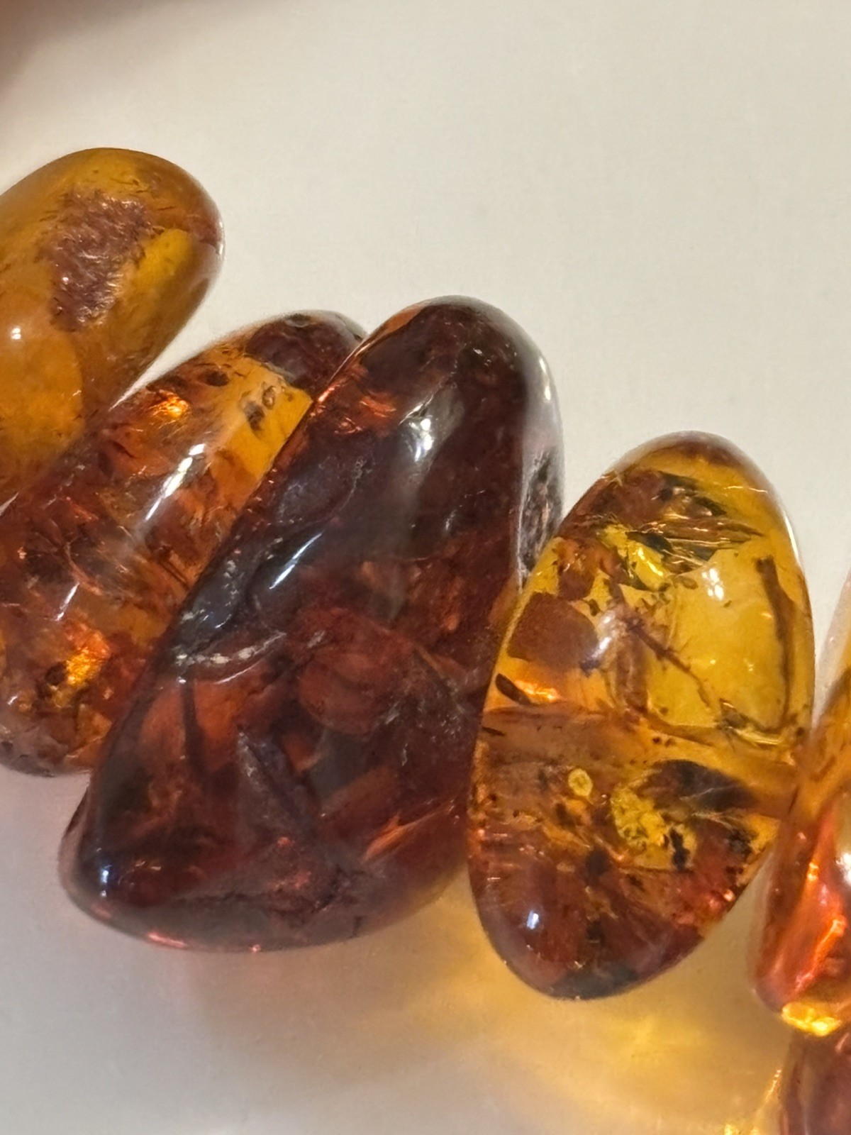 Vintage Baltic Amber Nugget Necklace 114g/4oz– Natural Cognac Inclusions – 42”
