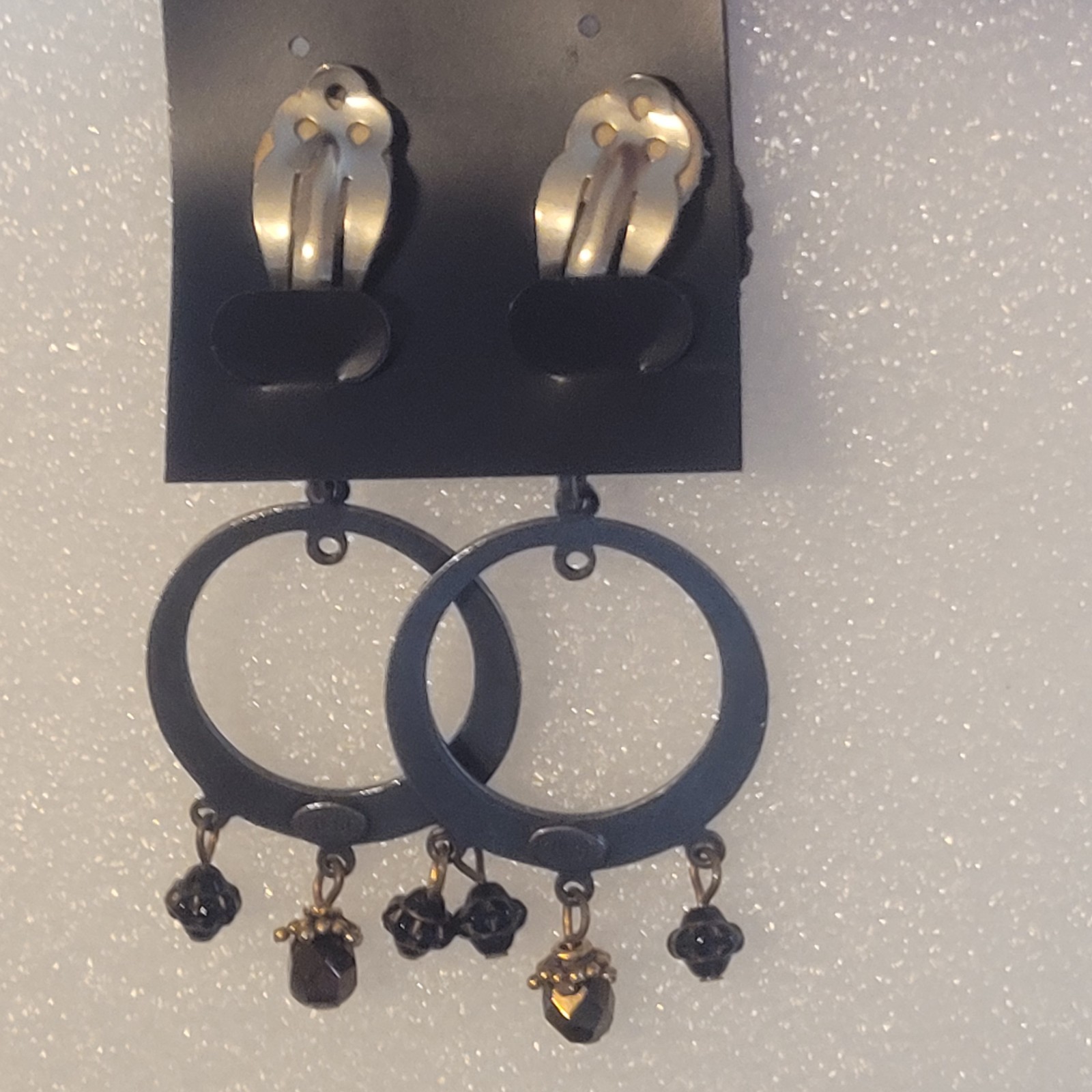 Marjorie Baer MB SF Boho Festival Mixed Metal Big Hoop Dangle Clip On Earring
