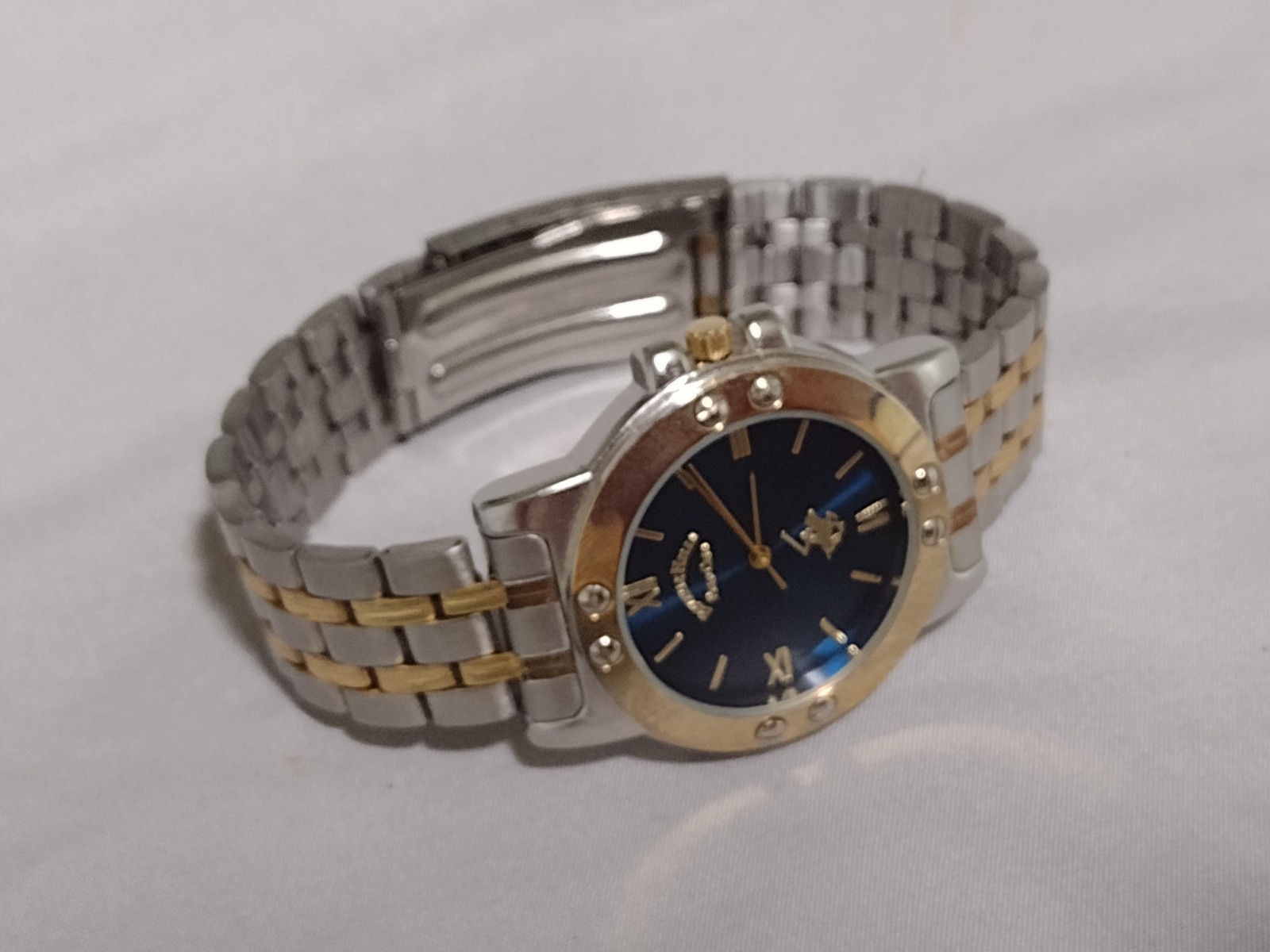 Men’s BEVERLY HILLS POLO CLUB Watch Two-Tone w/ New Battery – Works Great! d77