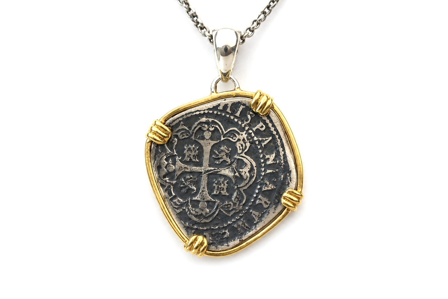 Colonial Pirate Cob Coin Pendant – Atocha Style 925 solid Sterling Silver 52mm