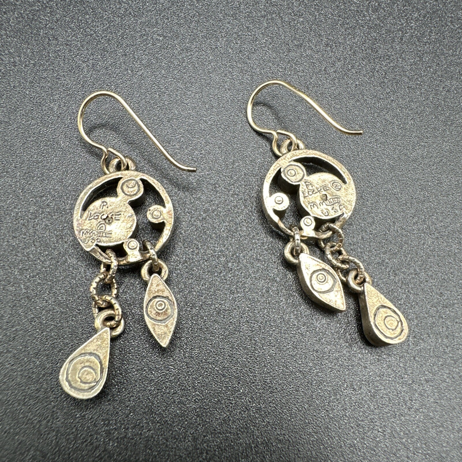 Patricia Locke Gold Tone Dangle Yellow Earrings J115